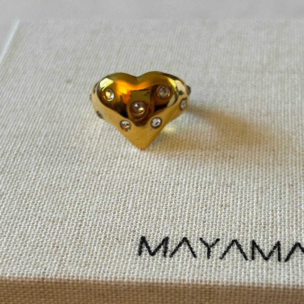 Mayamar embellished Gold Heart Ring size 9 SOLD‎ out on line!